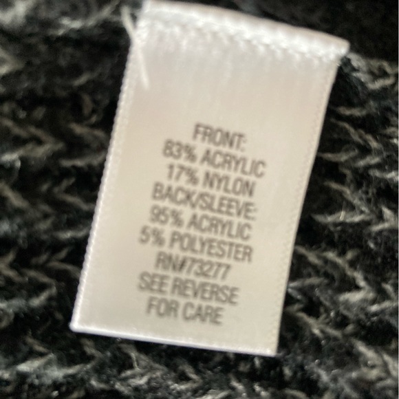 Apt 9 Black Cardigan Sweater Multi-Texture Size PL Excellent Used Condition - Picture 10 of 11